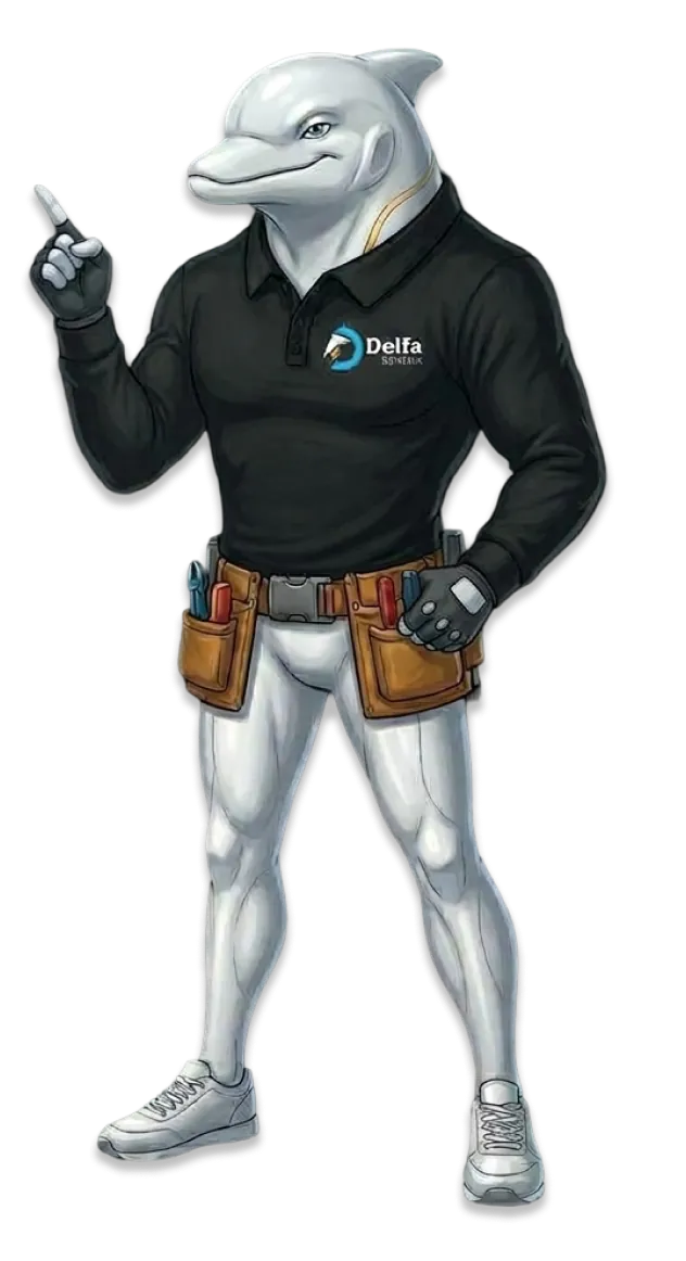 Mascotte Delfa électricien